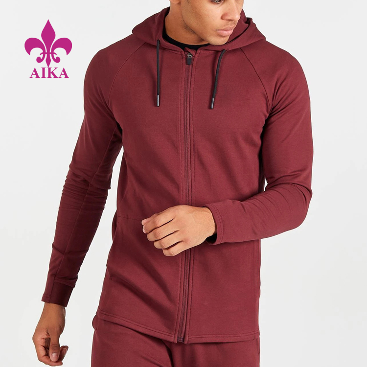 Jachete de gimnastică la pret personalizat de fabrică. Hanorace cu fermoar complet pentru bărbați de iarnă