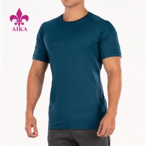 OEM egyedi logós Activewear Könnyű, lélegző izomzatú, sportos edzőtermi póló férfiaknak