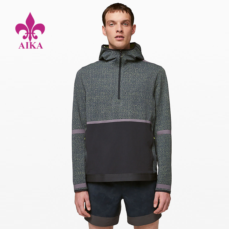 थोक मूल्य चाइना ट्राउजर - सस्तो उत्पादनशील कस्टम स्वेट-विकिंग हाफ जिप हुडी स्वेटशर्ट ट्र्याकसूट पुरुषका लागि - AIKA