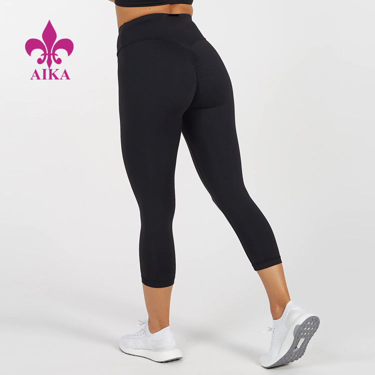 Factory Outlets T Shirts Supplier - Grousshandel Capri Fitness Tights Customized Logo Gym Leggings Fraen Yoga Hosen - AIKA