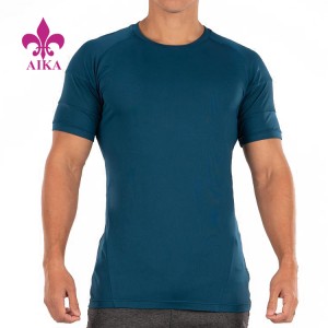 OEM Custom Logo Activewear Nyias Breathable Muscle Athletic Gym T Shirt rau txiv neej