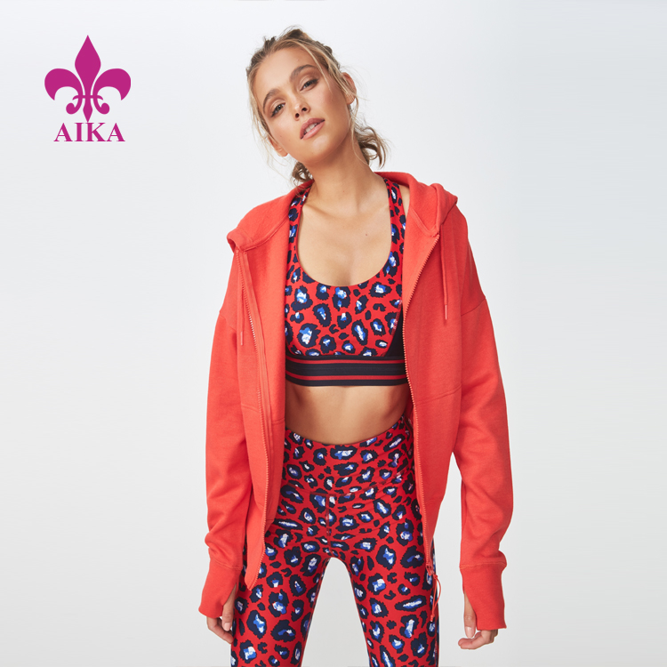 2021 High quality Women Singlets - OEM custom logo ladies plain casual activewear regular fit full zip jacket – AIKA