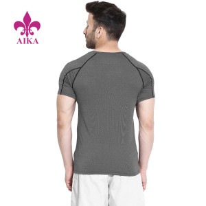 លក់ដុំ Custom Athletic Wear Fit Multi Sports Stretchable Short Sleeves Gym T Shirts for Men