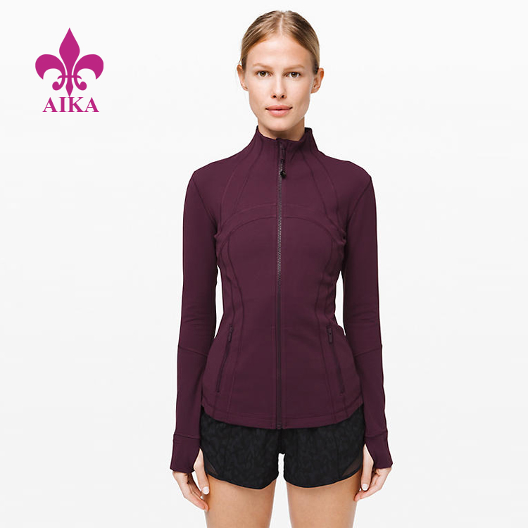 Hot sale Women Sports Pants - Ladies Sports Wear Tracksuit Top Warm Lightweight Soft Cottony Gym Hiking Full Zip Jacket – AIKA