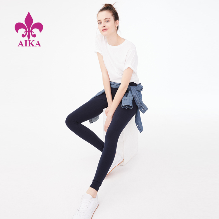 Továrenské lacné tielka do posilňovne - OEM vysoká kvalita zákazková explózia Rýchloschnúce pevné vreckové jednofarebné fitness nohavice na jogu - AIKA