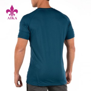 OEM egyedi logós Activewear Könnyű, lélegző izomzatú, sportos edzőtermi póló férfiaknak