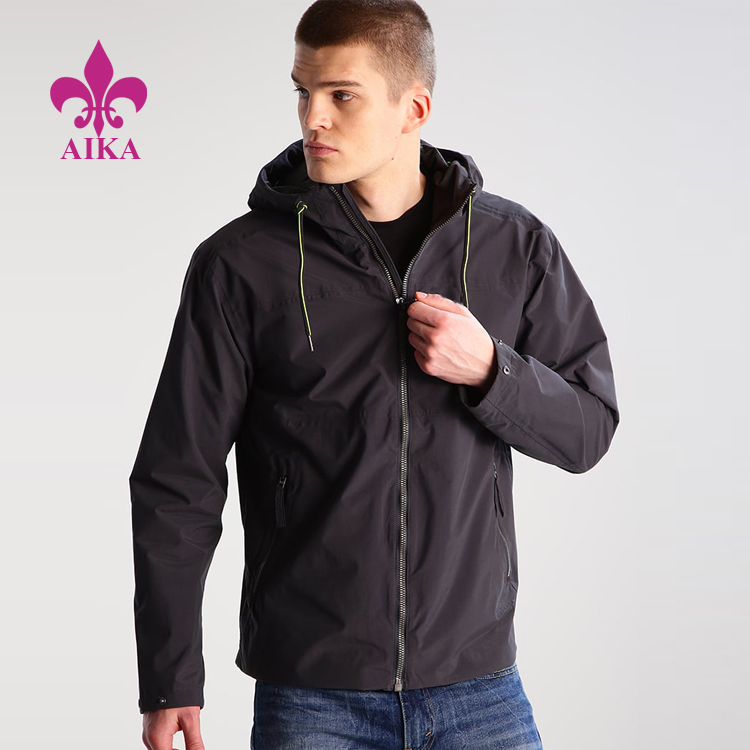 도매 고품질 사용자 정의 체육관 의류 일반 통기성 높은 칼라 남자 윈드 브레이커 재킷