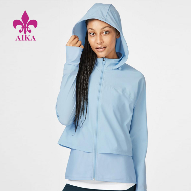 2021 Beqare femrash me cilësi të lartë - Logo e personalizuar me shumicë me cilësi të mirë për zonja me stërvitje të forta me stil aktiv, veshin xhaketë palestër të rregullt – AIKA