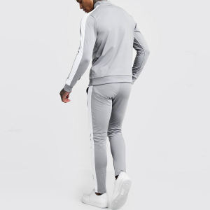 OEM Top Quality Quarter Zip Contrast Colour Polyester Spandex Slim Fit Tracksuit For Men