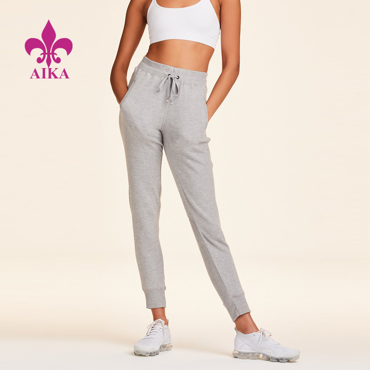 China Manufacturer for Legging For Woman Yoga Pant - Womens Clothings 2021 Hot Sale Wholesale Gray knit Trouser Sweat Pants Joggers – AIKA