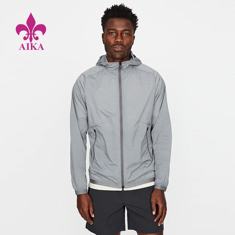 Nízké MOQ pro legíny – sportovní oblečení Typ produktu Strečový Prodyšný Lehký Ripstop Sportovní běžecká bunda pro muže – AIKA