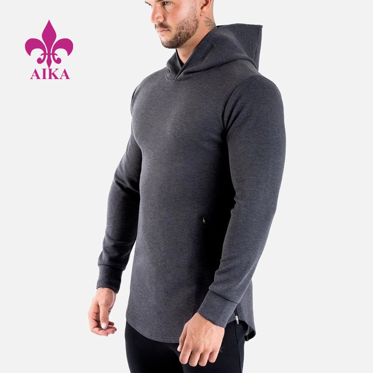 OEM Supply Track Sportruházat - Nagykereskedelmi jó minőségű sima, vékony szabású, kényelmes aktív ruházat futó fitnesz pulcsi férfiaknak – AIKA