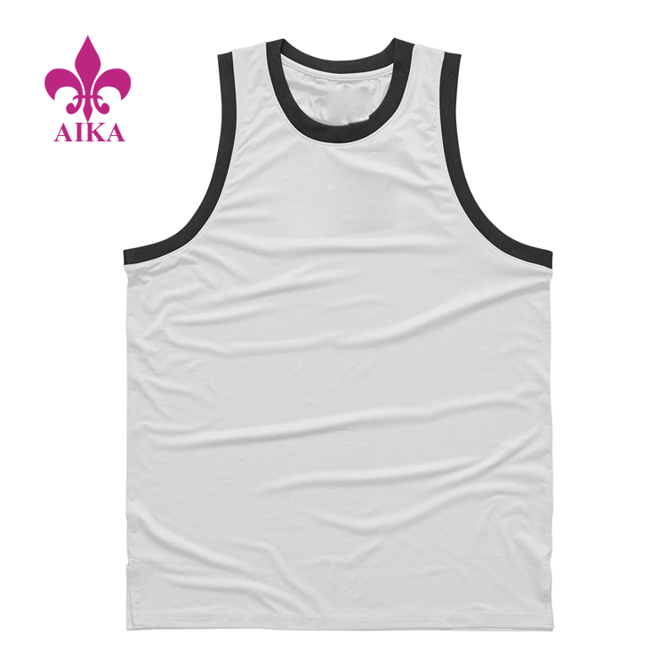 Polyester Spandex Breathable Mesh Gym Singlet Compression Sports Tank Top For Mens