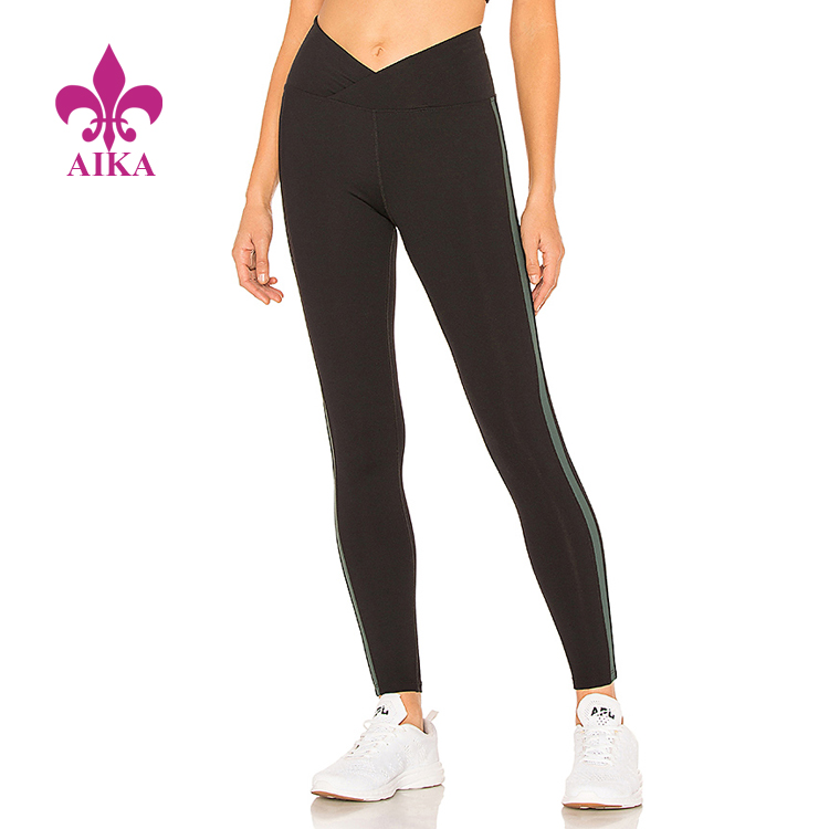 Жіночі штани для йоги високої якості - Жіночі спортивні легінси для йоги на замовлення, останнього модного дизайну, у смужку, що розтягуються на всі боки – AIKA