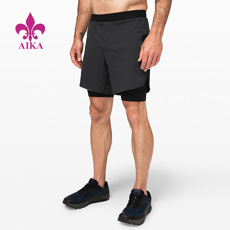 18 Years Factory Yoga Apparel - Men Sports Wear Light Breathable Mesh Detail Quick Drying Sports Gym Running Shorts – AIKA