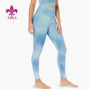 2021 เลกกิ้งโยคะดีไซน์ล่าสุด – 2021 China Made Running Sports Yoga Tie Dye High Waist Leggings Fitness For Women – AIKA