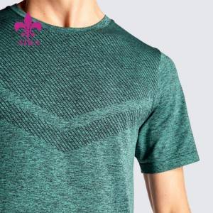 최신 사용자 정의 품질 도매 디자인 남성 활성 트레이닝 착용 통기성 원활한 티셔츠