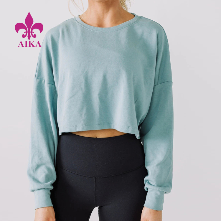 Трендови производи Спортске панталоне Одећа - лагани горњи део класичног дизајна за жене Памучна ОЕМ мајица дугих рукава 2021 за жене – АИКА