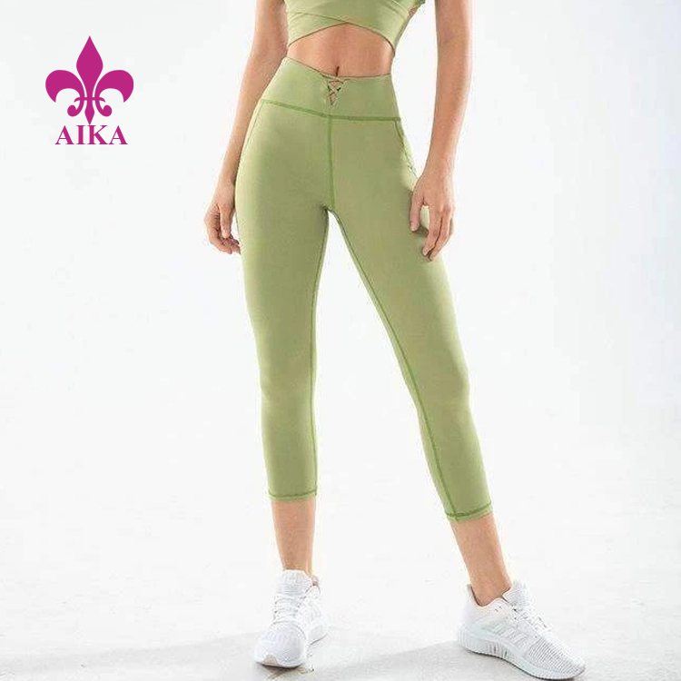 Libre nga sample para sa Yoga T Shirts - Wholesale custom 7/8 length pantyhose workout compression women yoga gym tights - AIKA