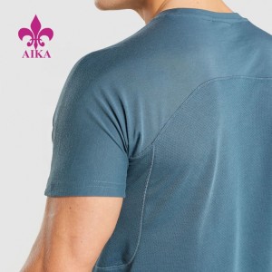 Logo Custom Embroidery Compression Shirt Polyester Quick Dry Breathable Gym T Shirt For Men