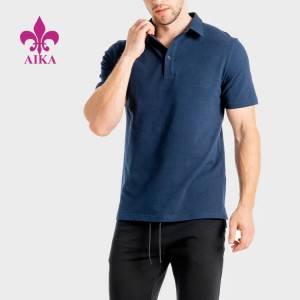 Мужчынская футболка-пола для гольфа з кароткім рукавом і 100% поліэстэру OEM 2021 г.