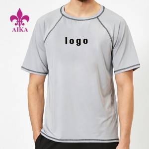 Оптова порожня футболка з контрастним стібком для фітнесу для чоловіків, тренувань у тренажерному залі