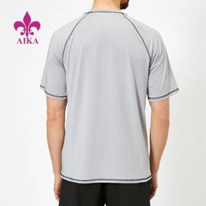 Bejgħ bl-ingrossa Custom Printing Fitness Men Workout Gym Blank Kuntrast Stitch t shirt