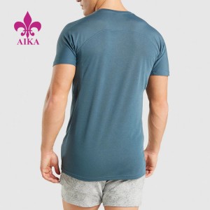 Custom Logo Brodery Compression Shirt Polyester Snabbtorkande Gym T-shirt för män som andas
