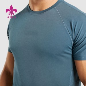 Ανδρικό μπλουζάκι γυμναστικής που αναπνέει γρήγορα από πολυεστέρα με κέντημα με προσαρμοσμένο λογότυπο