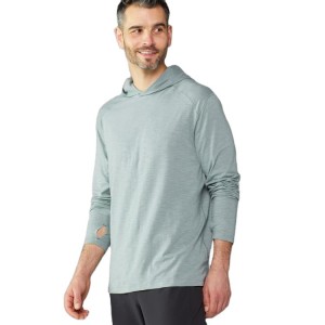 Niestandardowa odzież fitness T Shirt z długim rękawem z nadrukiem Finger Hole Lekka bluza z kapturem dla mężczyzn