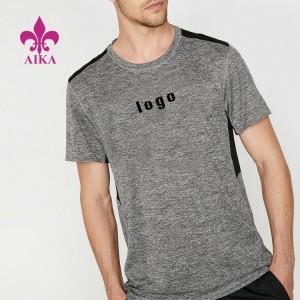 ក្រណាត់ទម្ងន់ស្រាល បោះពុម្ពរូបសញ្ញា Polyester Gym Sports T Shirt Fitness For Men