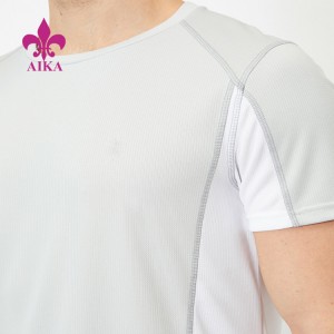 OEM veleprodaja poliesterske brzosušeće fitnes odjeće za muškarce prilagođene mrežaste majice za teretanu