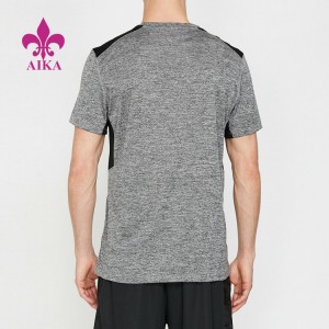 Kevyt kangas räätälöity logopainatus Polyesteri Gym Sports T-paita Fitness miehille