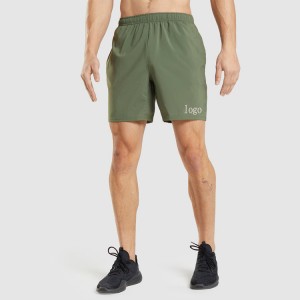 OEM sneldrogende 100% polyester elastische taille mannen sport atletische gym shorts met zak