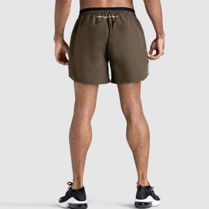 Atacado Shorts de ginástica masculinos 100% poliéster de secagem rápida com cintura elástica e bolso