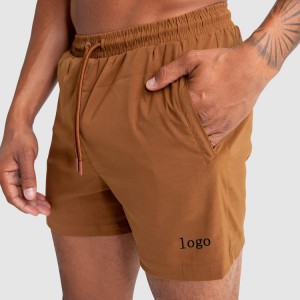 Shorts atléticos esportivos masculinos de cintura elástica de poliéster elástico de secagem rápida