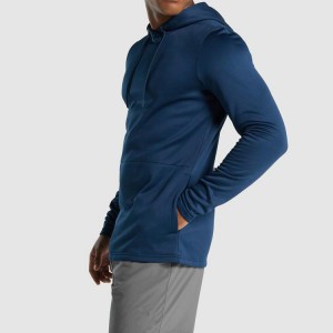 Hoge kwaliteit fleece binnenkant op maat gemaakte heren slim fit effen hoodies met kangoeroezak