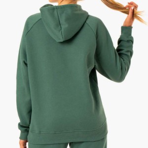 Ayollar uchun yuqori sifatli maxsus bosma 100% paxta tekis mashq pullover hoodies