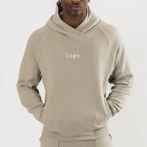 Hoge kwaliteit slim fit katoen polyester aangepaste logo effen hoodies sweatshirts voor heren