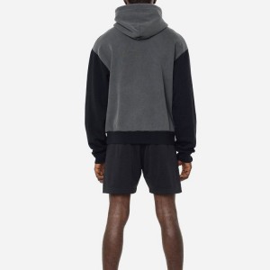 Egyedi téli viselet saját címkés színes blokk fiú 100% pamut színes blokk üres pulóverek férfi kapucnis pulóverek