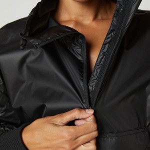 Hög kvalitet 100% polyester Quarter Zipper Outdoor Windbreaker Gym Jacka för kvinnor
