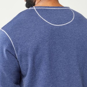 Wholesale Kontrast Stitching Crew Neck Jumper Custom Men Plain Gym Sweatshirts