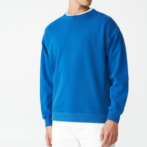 Moški navaden pulover s potiskom logotipa/vezenjem iz bombaža z okroglim izrezom