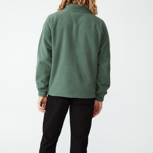 Brugerdefineret logo 100% polyester kvart lynlås fleece almindelige sweatshirts til mænd
