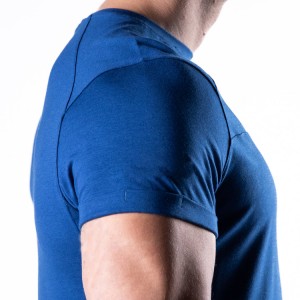 Muscle Fit rövid ujjú egyedi logós férfi üres edzés sima pamut pólók