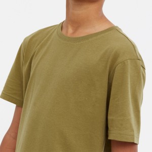 Høj kvalitet blødt bomuld almindeligt kortærmet brugerdefineret logo drenge T-shirts til børn