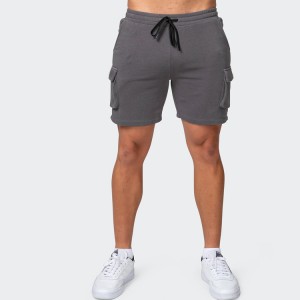 Карго џебни шорцеви OEM шорцеви за вежбање со тенок фит на половината за мажи