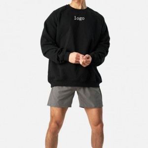 Groothandel fleece katoen polyester custom crewneck oversized workout effen sweatshirts voor heren
