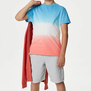 Otroške bombažne majice s kratkimi rokavi Visokokakovostne prazne majice Tid Dye za dečke