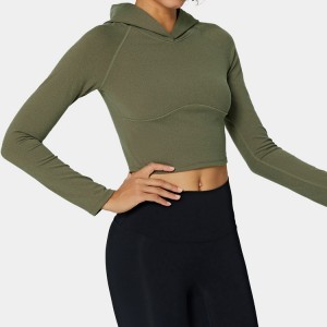 High Quality Wholesale Plain Fitness Clothing Women Slim Fit Crop Pullovers Hoodies Custom Printed